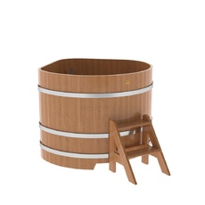 BentWood угловая из дуба (1,19 х1,19 м.), h=1 м. Натуральная Премиум купель фото
